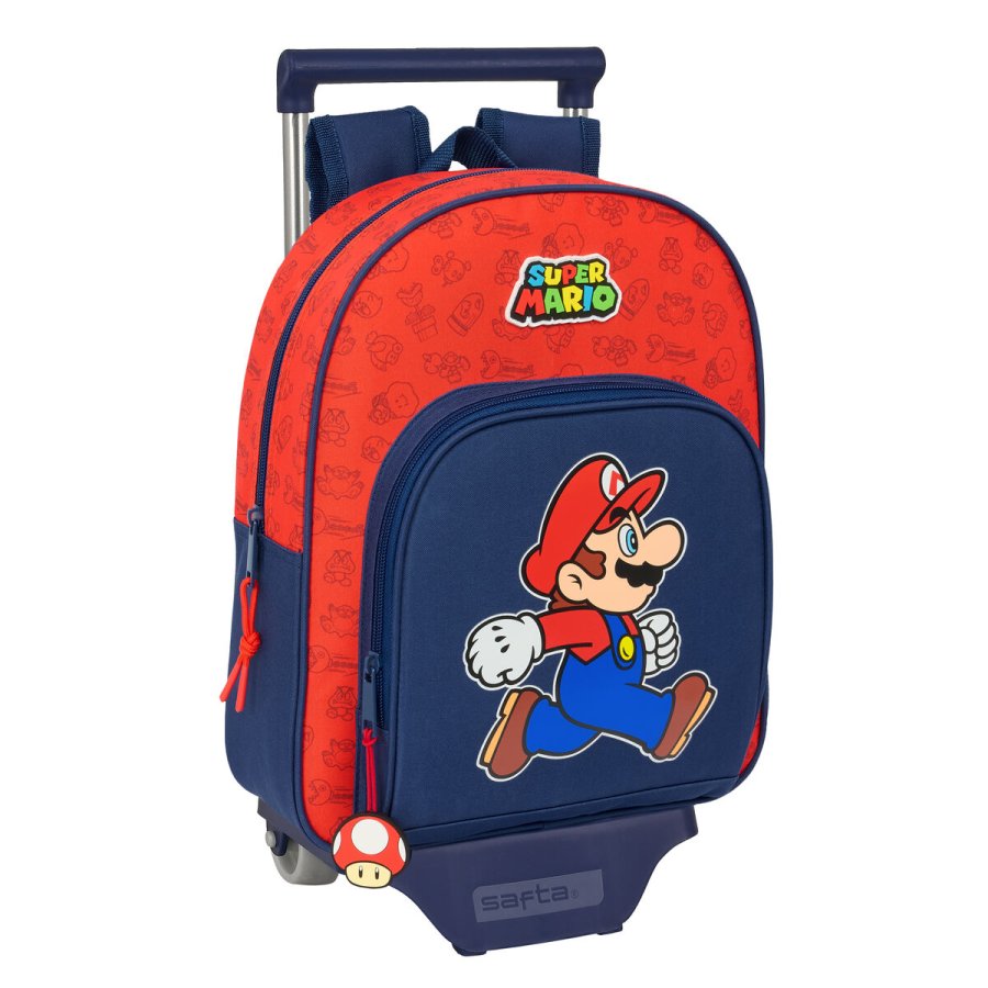 Skolerygsk med Hjul Super Mario Trick Rd Mrkebl 28 x 34 x 10 cm #1