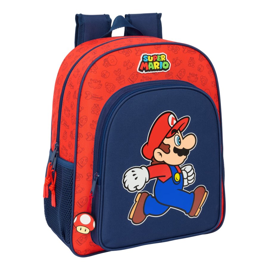 Skoletaske Super Mario Trick Rd Mrkebl 32 x 38 x 12 cm #1