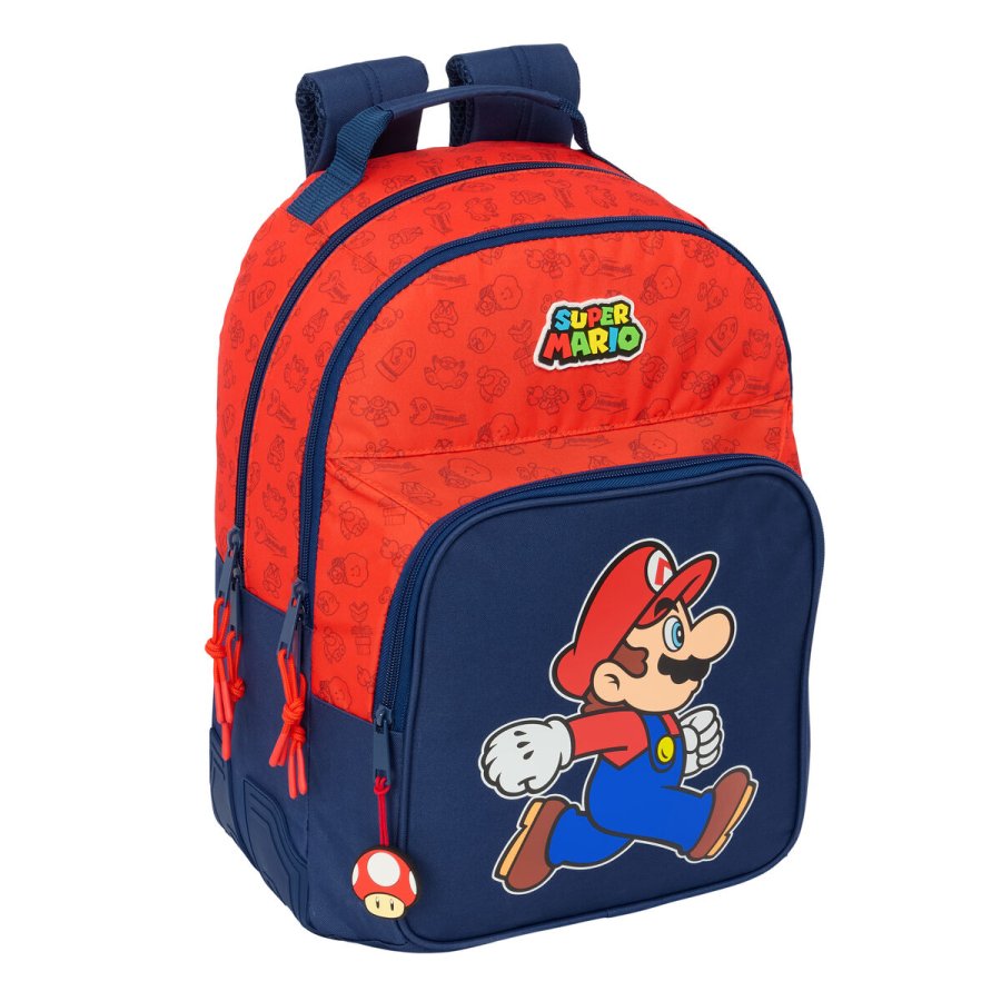 Skoletaske Super Mario Trick Rd Mrkebl 32 x 42 x 15 cm #1