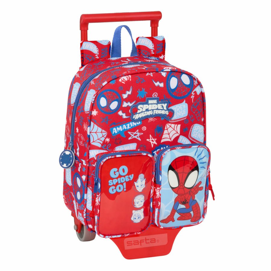 Skolerygsk med Hjul Spider-Man Rescue Bl Rd 22 x 27 x 10 cm #1