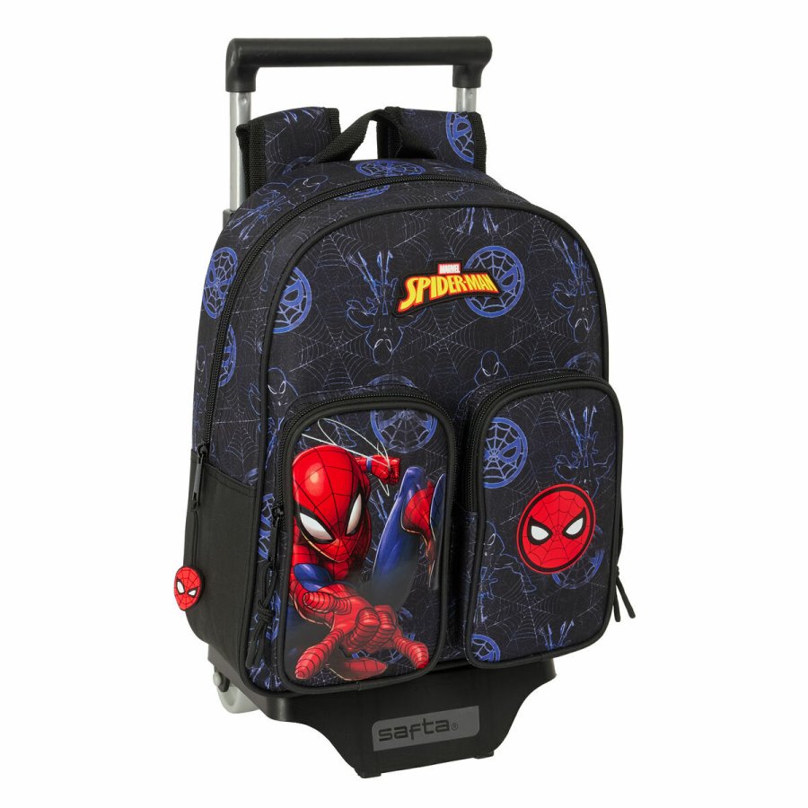 Skolerygs�k med Hjul Spider-Man Attack Sort 27 x 33 x 10 cm #1