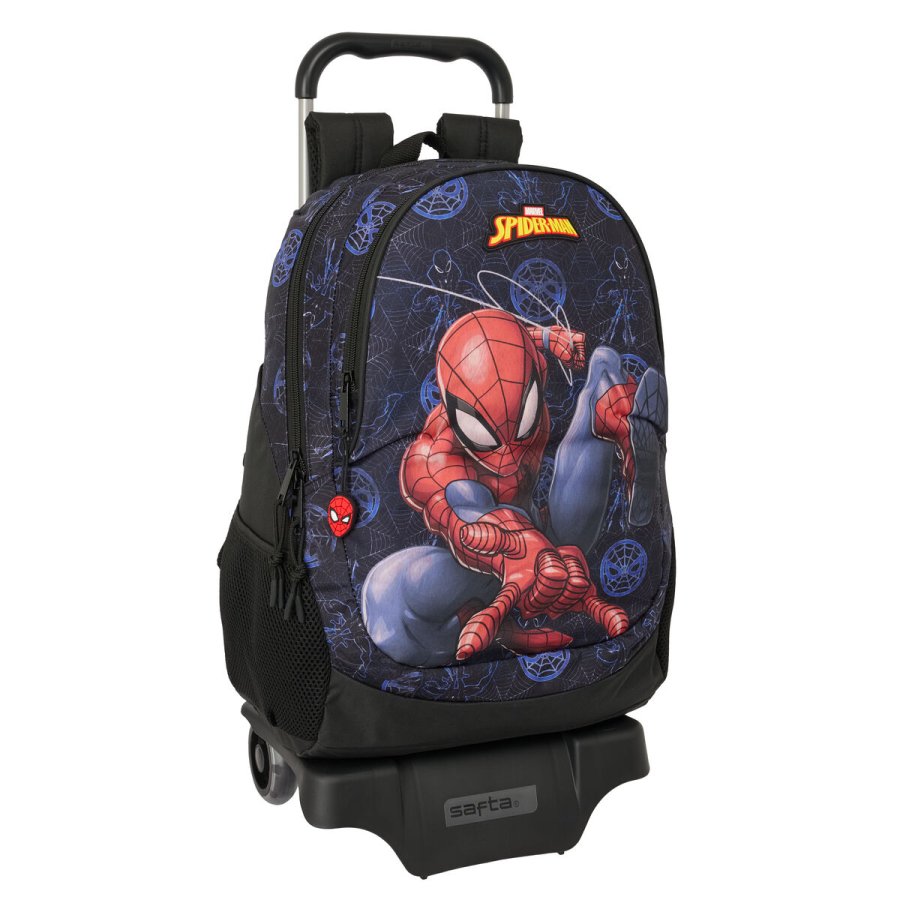 Skolerygs�k med Hjul Spider-Man Attack Sort 32 x 44 x 16 cm #1