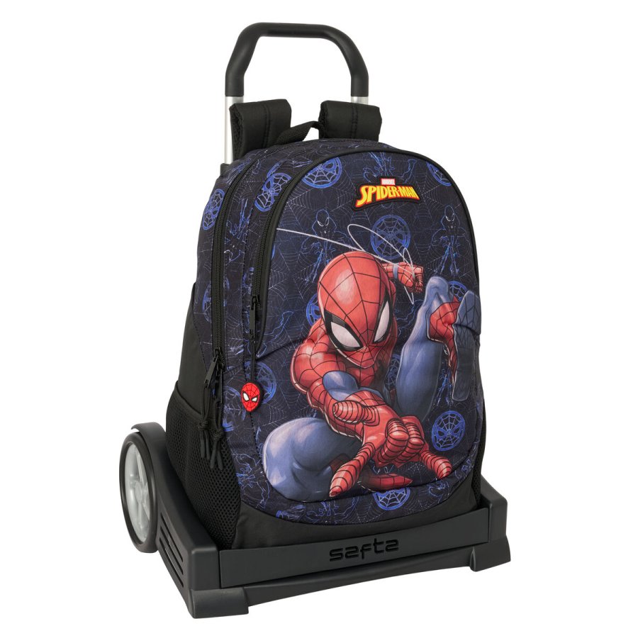 Skolerygs�k med Hjul Spider-Man Attack Sort 32 x 44 x 16 cm #1