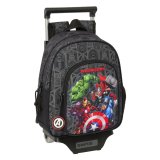 Skolerygsk med Hjul The Avengers Vendetta Sort 27 x 33 x 10 cm #1