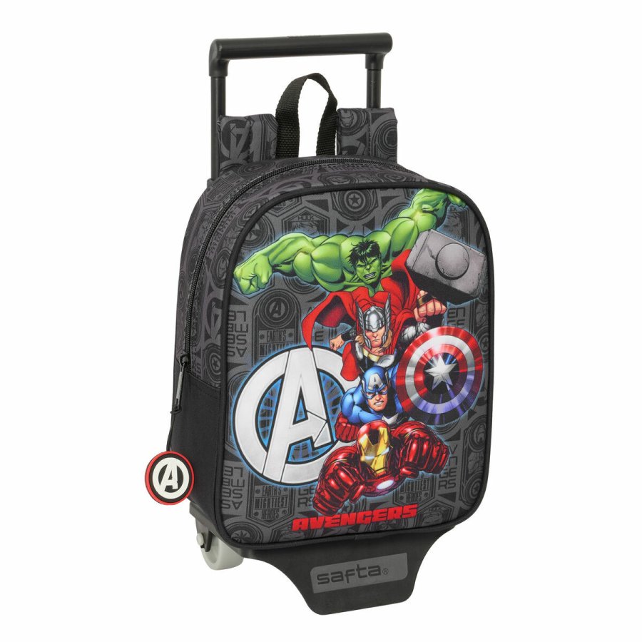 Skolerygsk med Hjul The Avengers Vendetta Sort 22 x 27 x 10 cm #1