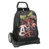 Skolerygsk med Hjul The Avengers Vendetta Sort 32 x 44 x 16 cm #1