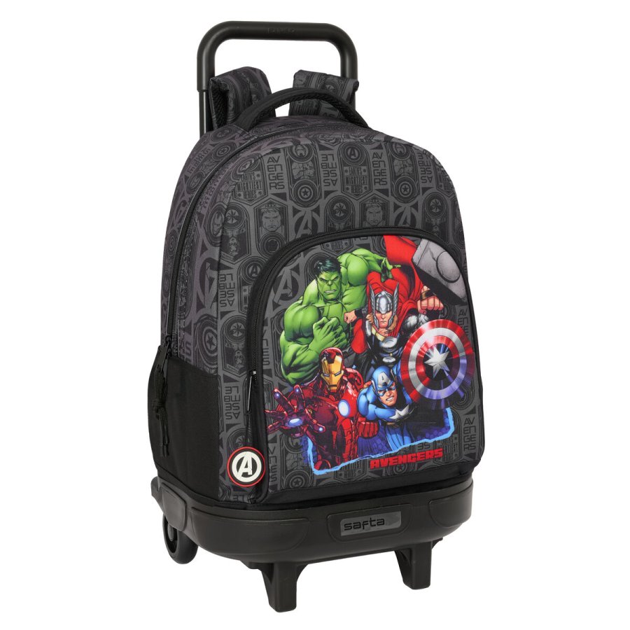 Skolerygsk med Hjul The Avengers Vendetta Sort 33 x 45 x 22 cm #1
