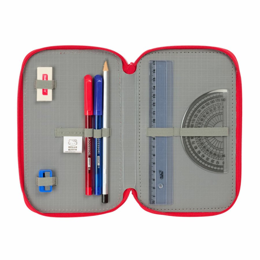 Tredobbelt Penalhus Hello Kitty Iconic Hvid Rd 12,5 x 19,5 x 5,5 cm 37 Dele #2