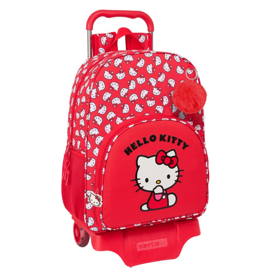 Skolerygsk med Hjul Hello Kitty Iconic Hvid Rd 33 x 42 x 14 cm #1