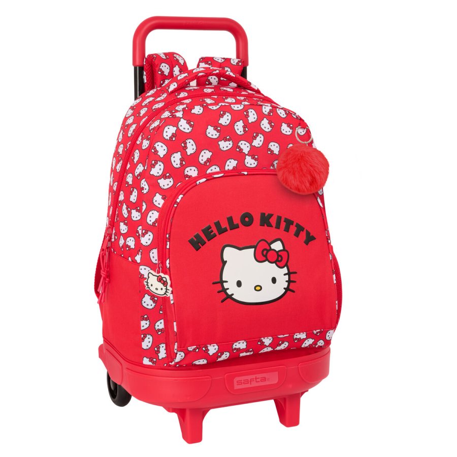 Skolerygsk med Hjul Hello Kitty Iconic Hvid Rd 33 x 45 x 22 cm #1