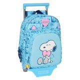 Skolerygsk med Hjul Snoopy Love Bl 26 x 11 x 67 cm 26 x 34 x 11 cm #1