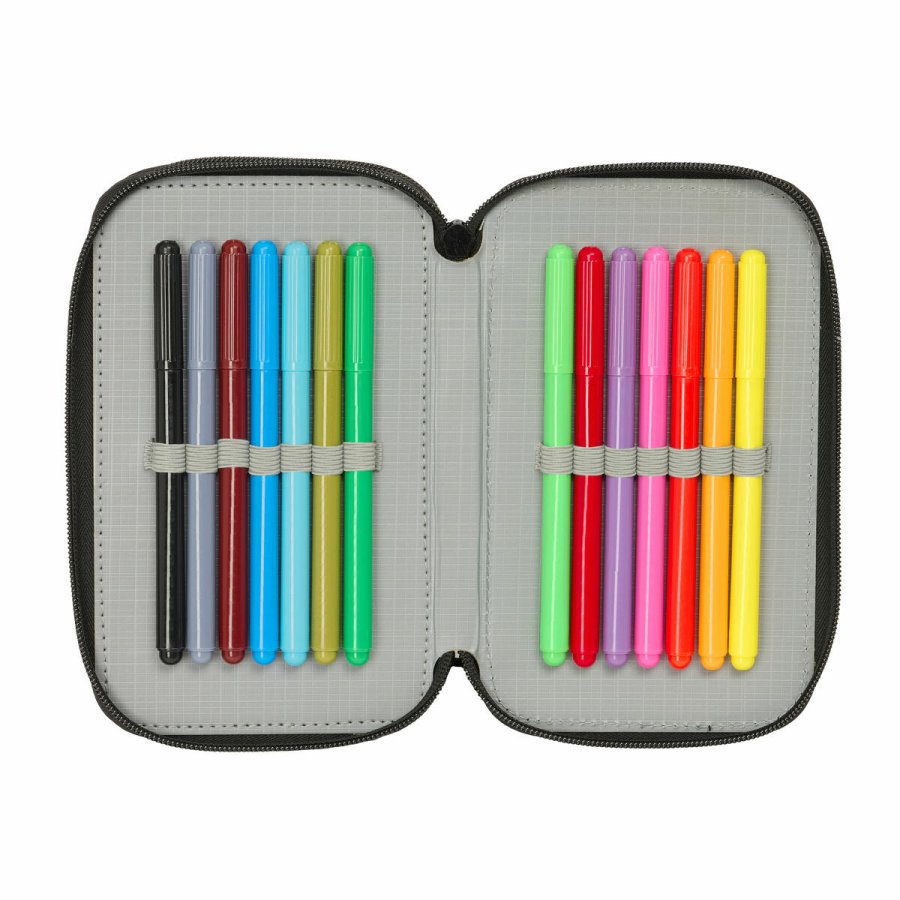 Tredobbelt Penalhus One Piece Pirates Sort 12,5 x 19,5 x 5,5 cm 37 Dele #2