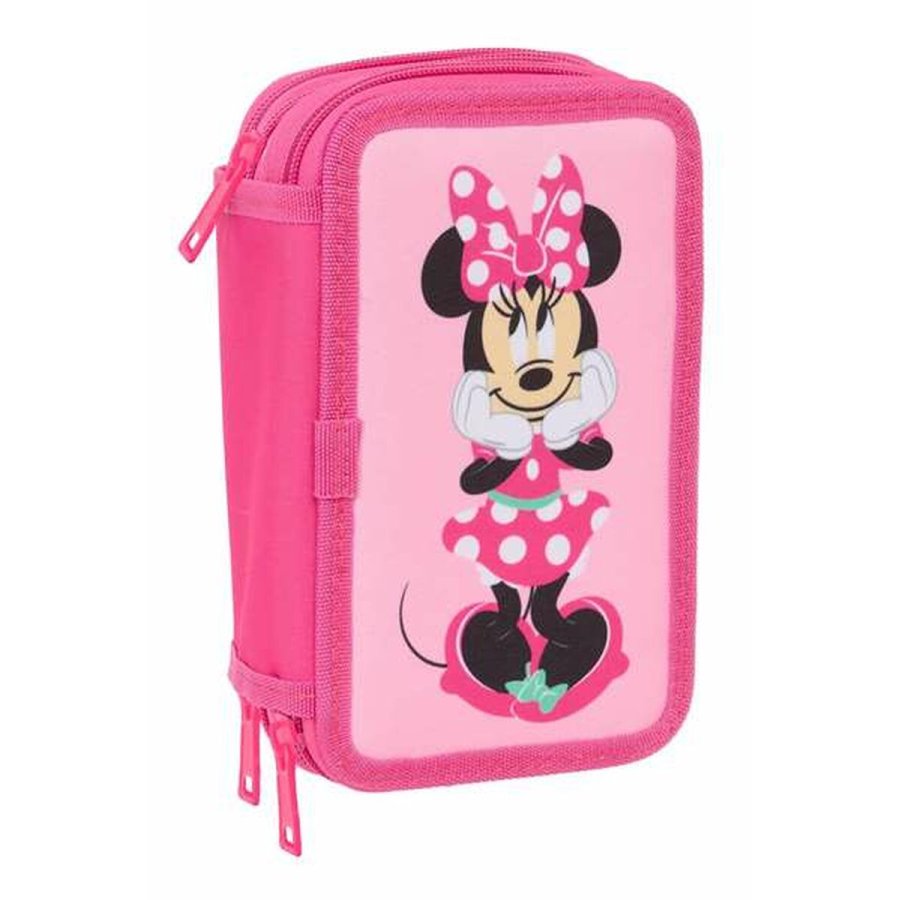 Tredobbelt Penalhus Minnie Mouse Pink 12,5 x 19,5 x 5,5 cm 37 Dele #1