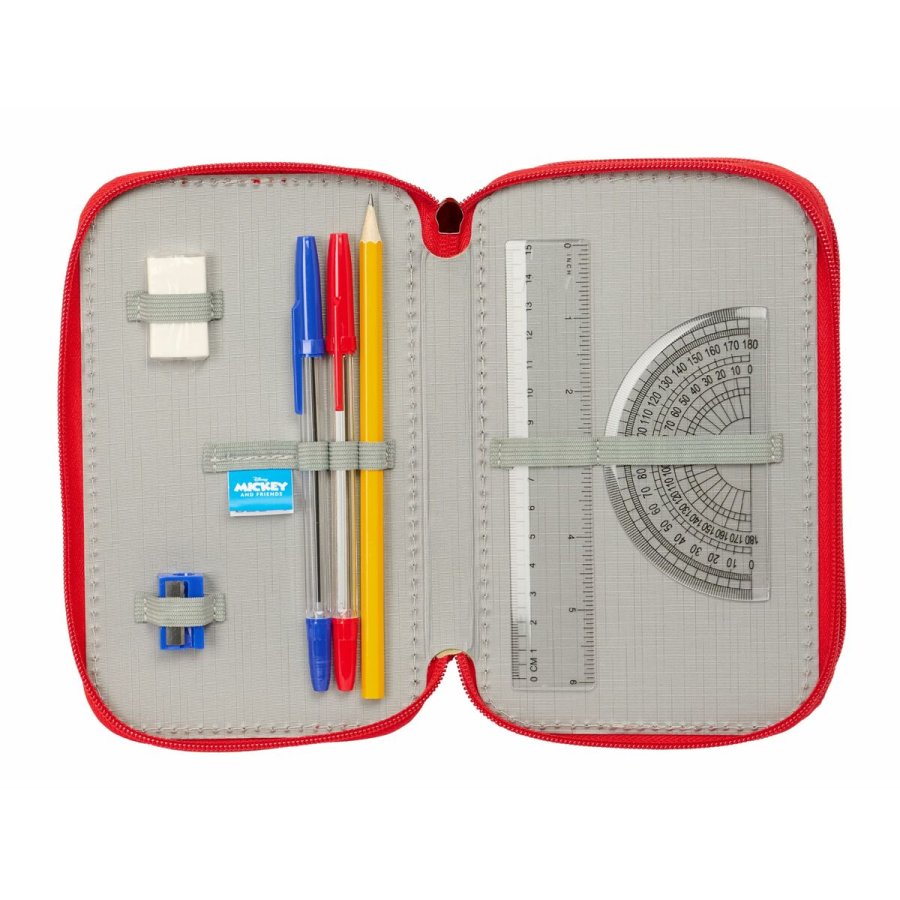 Tredobbelt Penalhus Mickey Mouse Rd 12,5 x 19,5 x 5,5 cm 37 Dele #4