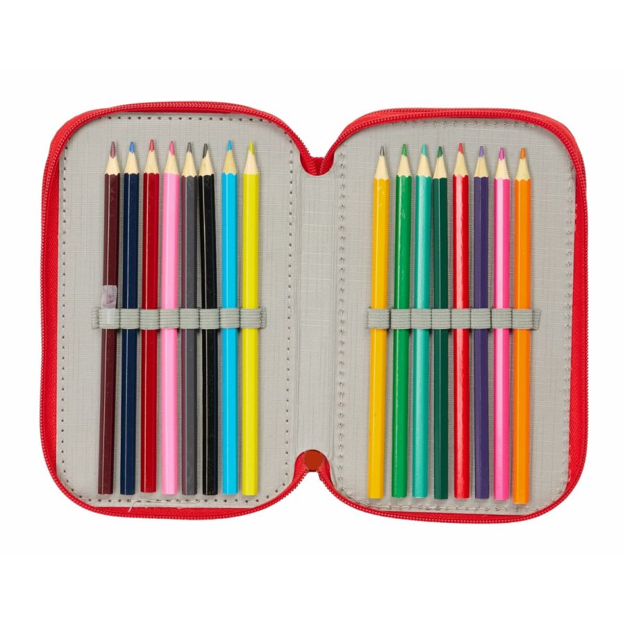 Tredobbelt Penalhus Mickey Mouse Rd 12,5 x 19,5 x 5,5 cm 37 Dele #5