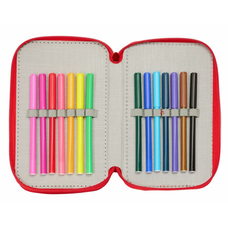 Tredobbelt Penalhus Mickey Mouse Rd 12,5 x 19,5 x 5,5 cm 37 Dele #6