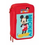 Tredobbelt Penalhus Mickey Mouse Rd 12,5 x 19,5 x 5,5 cm 37 Dele #1