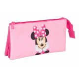 Tredobbelt bretaske Minnie Mouse Pink 22 x 12 x 3 cm #1