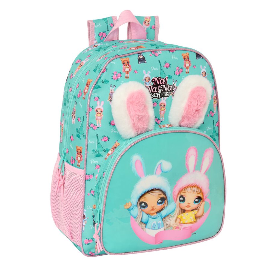 Skoletaske Na!Na!Na! Surprise Bunny Pink Turkisbl 33 x 42 x 14 cm #1