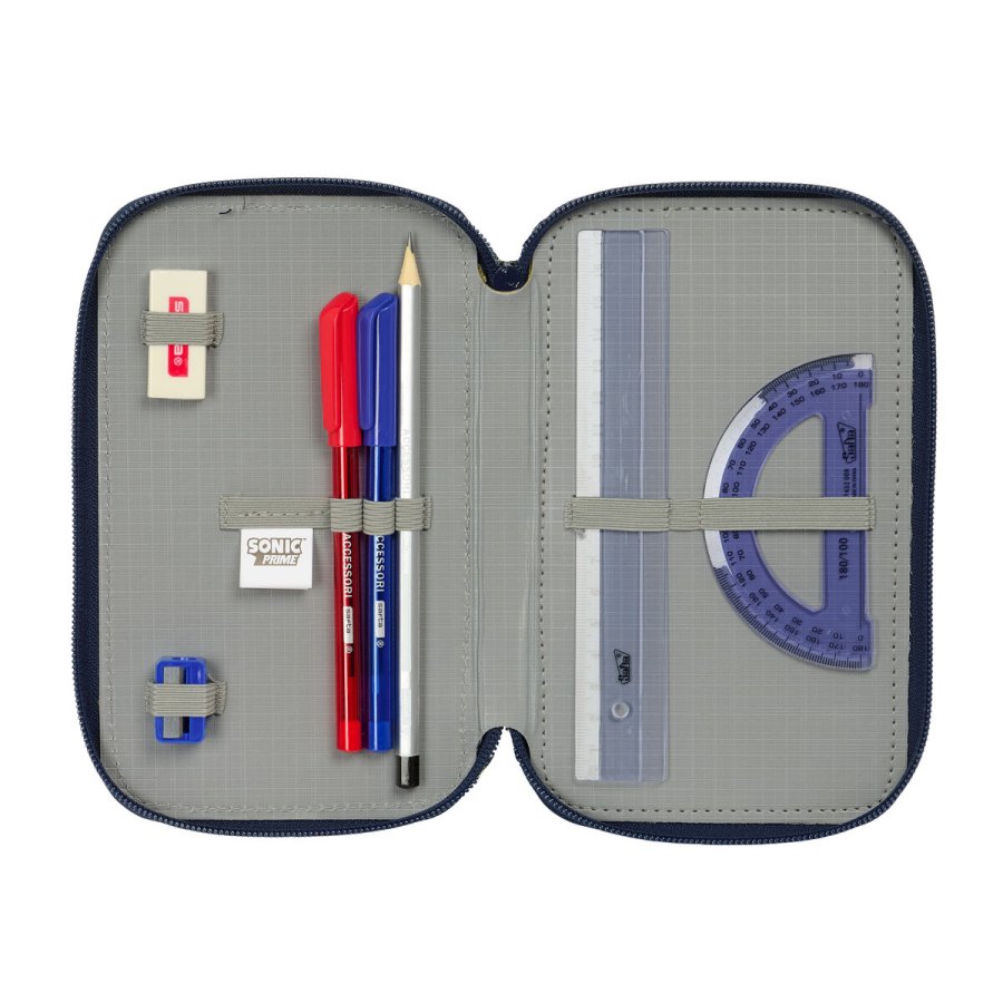 Tredobbelt Penalhus Sonic City Bl 12,5 x 19,5 x 5,5 cm 37 Dele #4