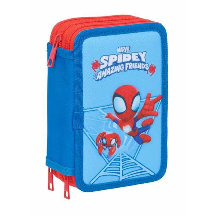 Tredobbelt Penalhus Spidey Bl 12,5 x 19,5 x 5,5 cm 37 Dele #1