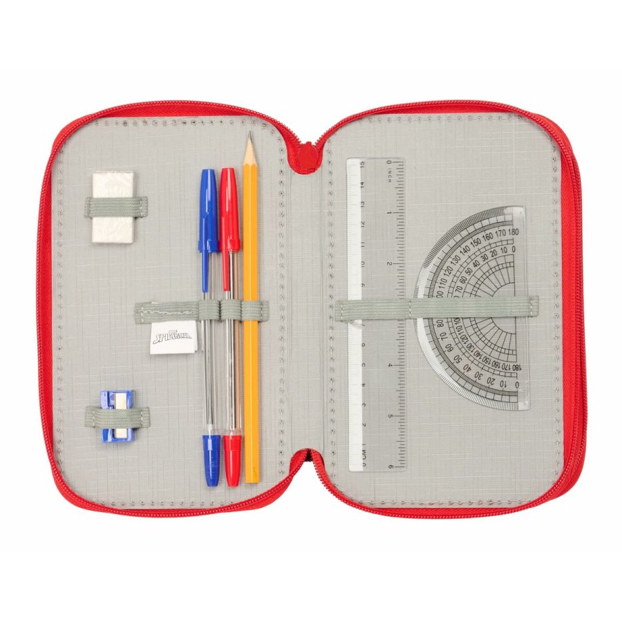 Tredobbelt Penalhus Spider-Man Sort 12,5 x 19,5 x 5,5 cm 37 Dele #4