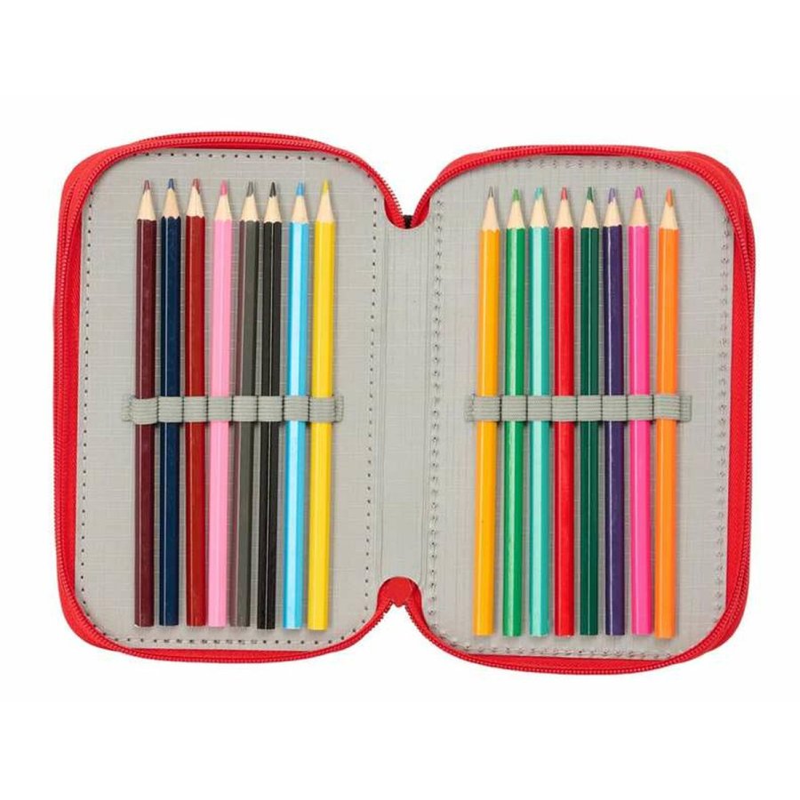 Tredobbelt Penalhus Spider-Man Sort 12,5 x 19,5 x 5,5 cm 37 Dele #7