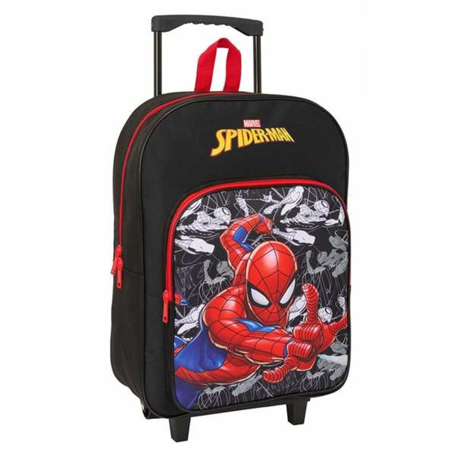 Skolerygsk med Hjul Spider-Man Sort Rd 32 x 42 x 14 cm #1