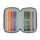 Tredobbelt Penalhus F.C. Barcelona Marinebl 12,5 x 19,5 x 5,5 cm 37 Dele #2