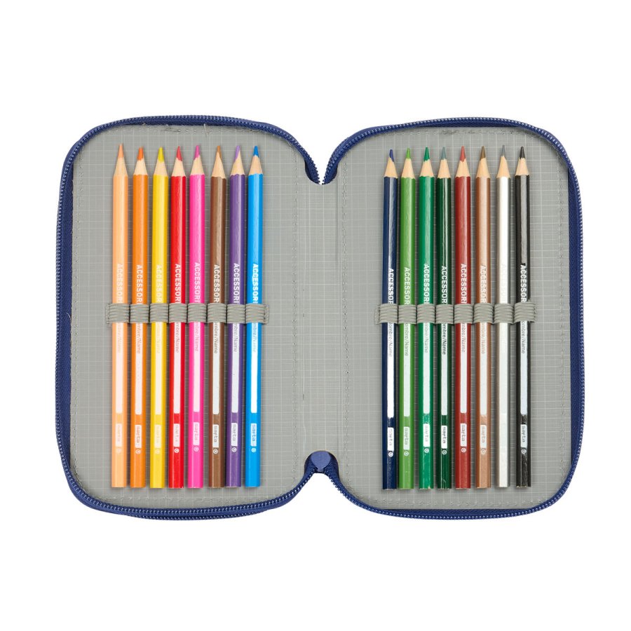 Tredobbelt Penalhus F.C. Barcelona Marinebl 12,5 x 19,5 x 5,5 cm 37 Dele #2