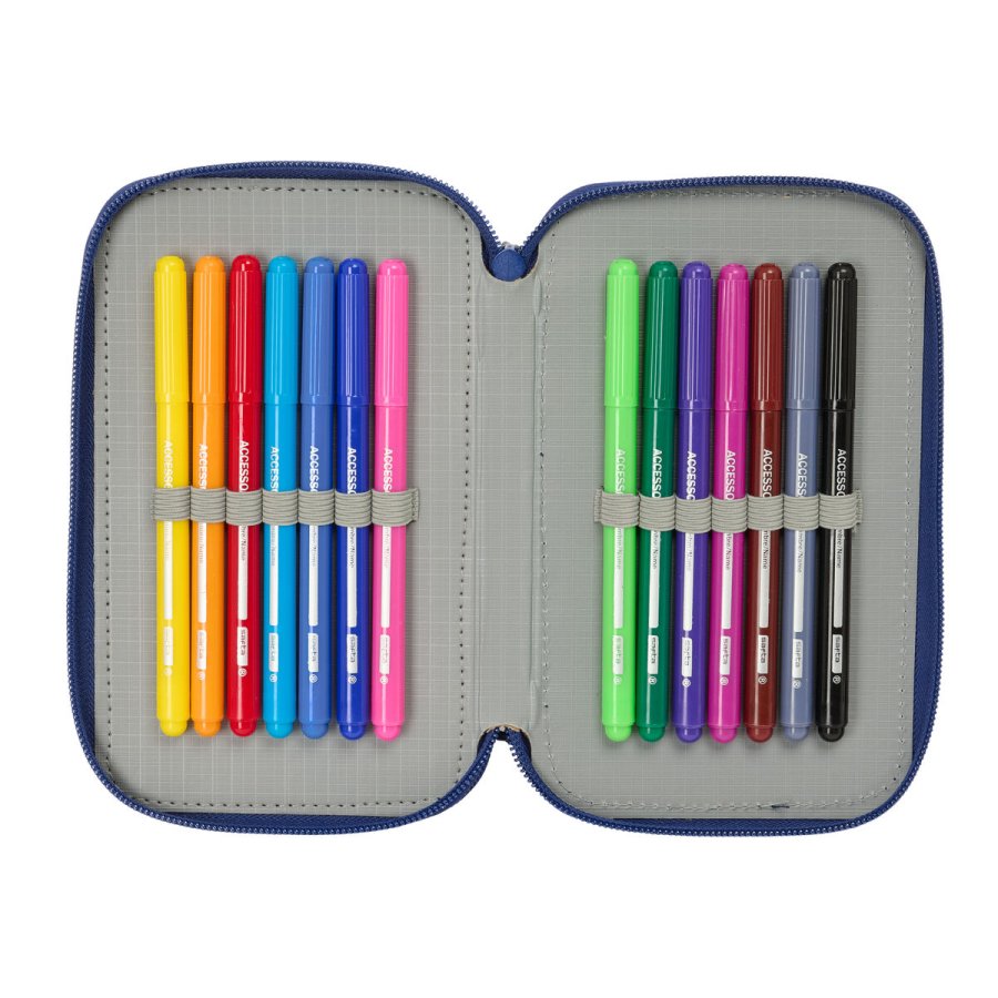 Tredobbelt Penalhus F.C. Barcelona Marinebl 12,5 x 19,5 x 5,5 cm 37 Dele #4