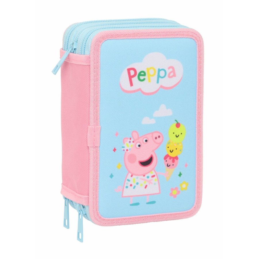 Tredobbelt Penalhus Peppa Pig Bl 12,5 x 19,5 x 5,5 cm 37 Dele #2