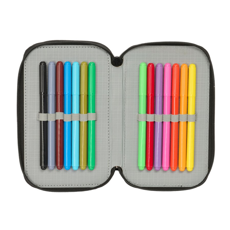 Tredobbelt Penalhus Naruto Sort 12,5 x 19,5 x 5,5 cm 37 Dele #3