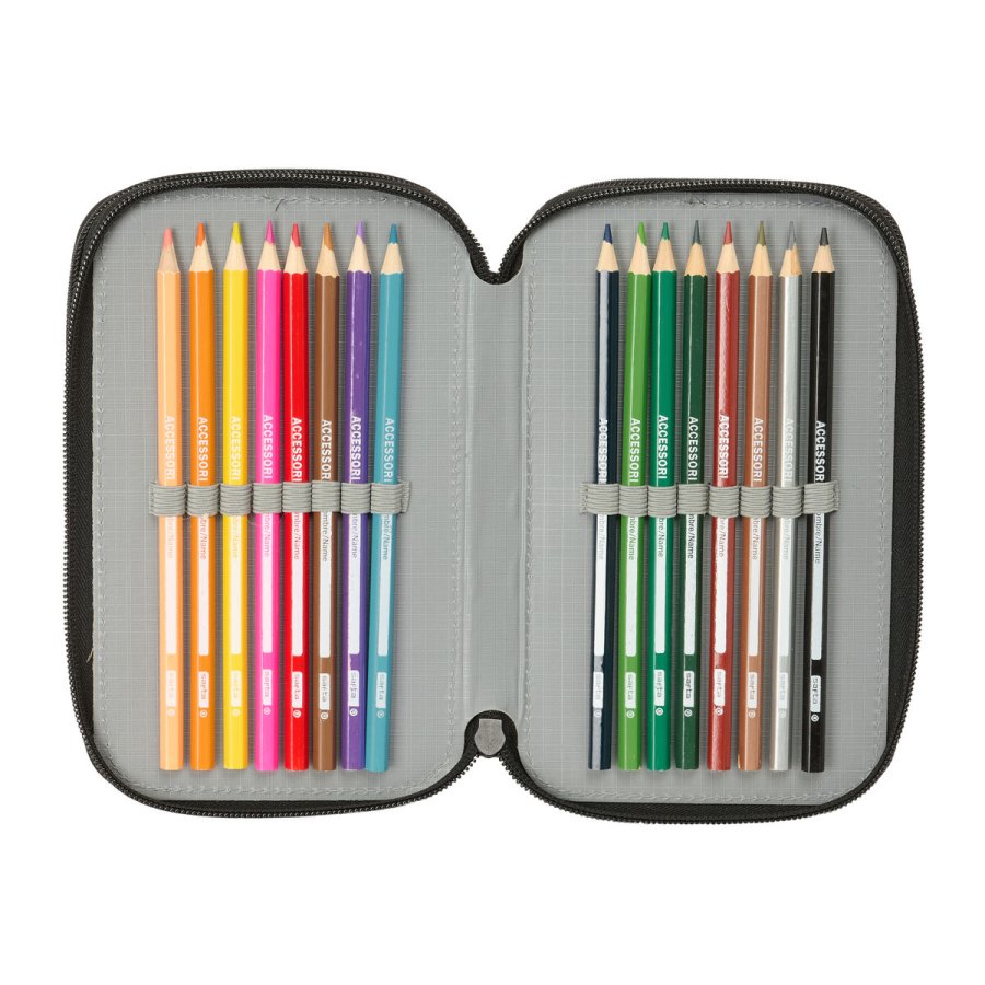 Tredobbelt Penalhus Safta Urban style Bl� Gr� 12,5 x 19,5 x 5,5 cm 37 Dele #5