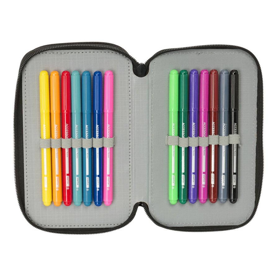 Tredobbelt Penalhus Safta Urban style Bl� Gr� 12,5 x 19,5 x 5,5 cm 37 Dele #6