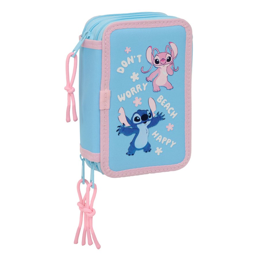 Tredobbelt Penalhus Lilo & Stitch Happy Himmelbl 12,5 x 19,5 x 5,5 cm 37 Dele #1