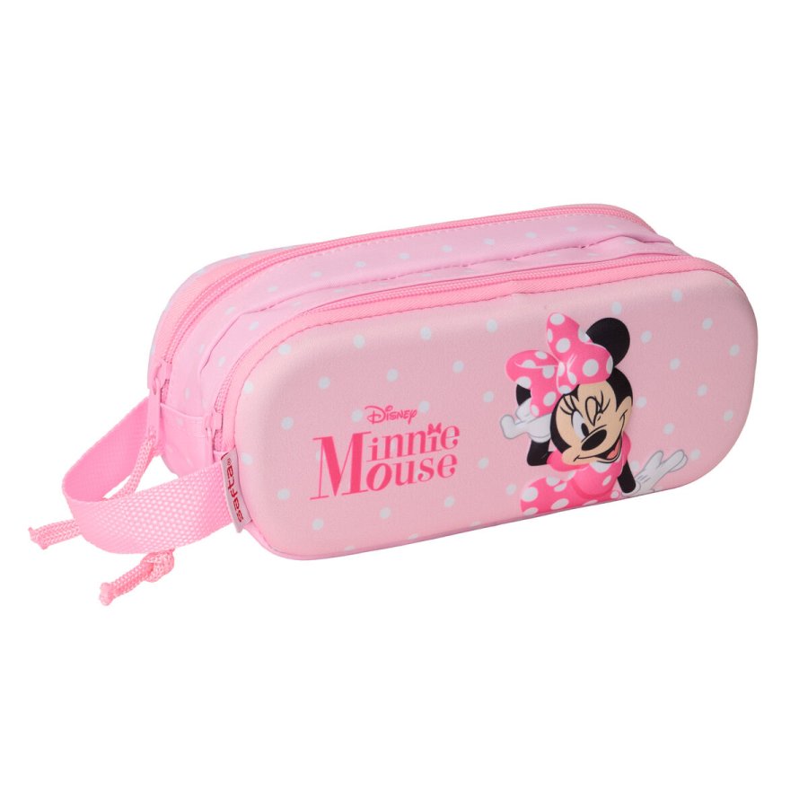 Dobbelt carry-all Minnie Mouse Pink 21 x 8 x 6 cm 3D #1