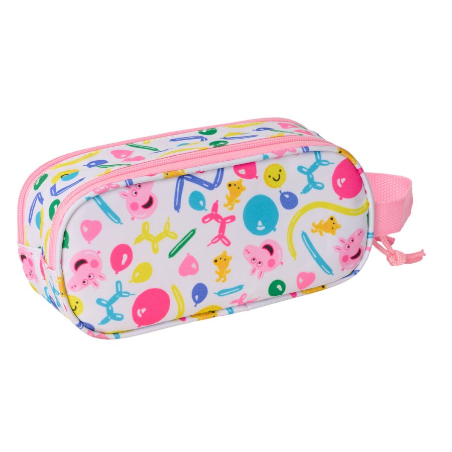 Dobbelt carry-all Peppa Pig Bl Hvid Pink 21 x 8 x 6 cm 3D #2