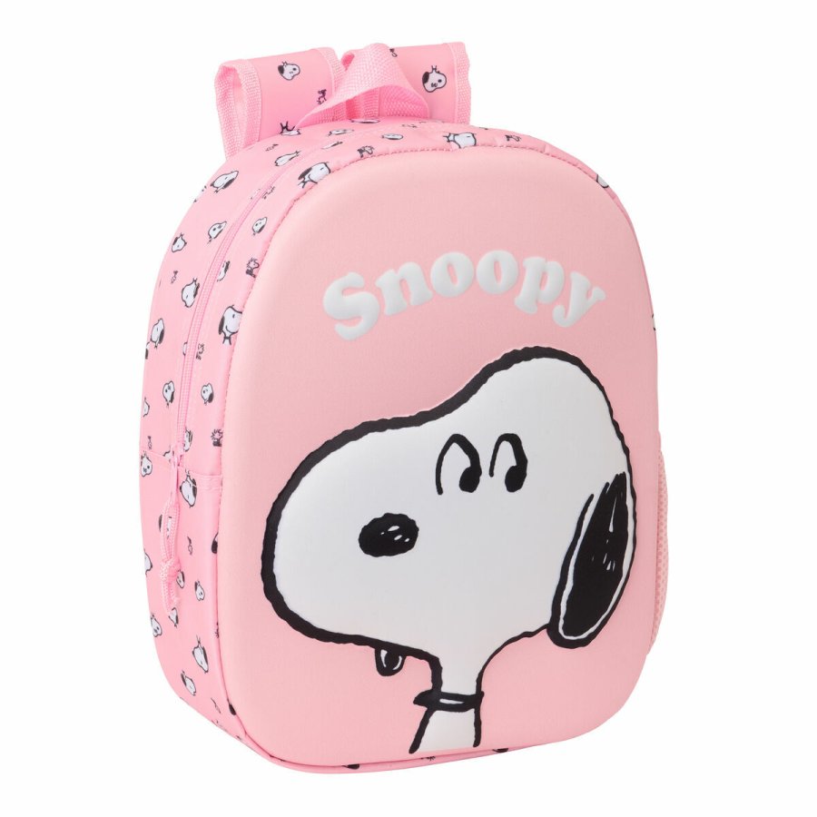 Brnetaske Snoopy Pink 27 x 33 x 10 cm 3D #1