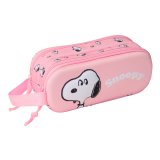 Dobbelt carry-all Snoopy Pink 21 x 8 x 6 cm 3D #1