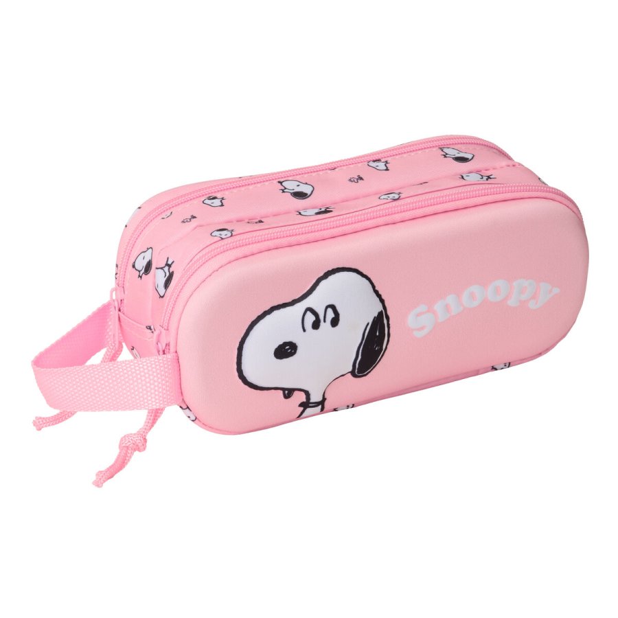 Dobbelt carry-all Snoopy Pink 21 x 8 x 6 cm 3D #1