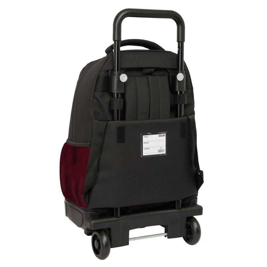 Skolerygsk med Hjul Munich Vulcan Sort 33 x 45 x 22 cm #3