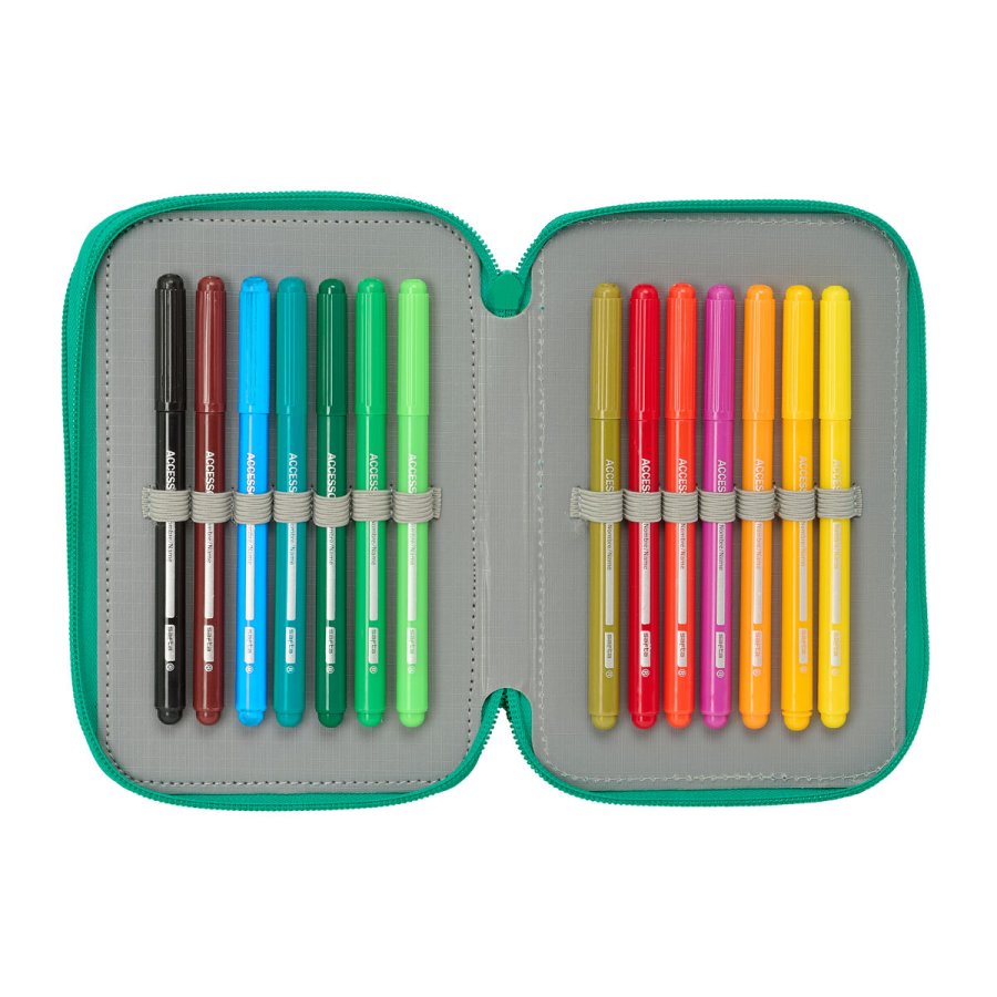 Tredobbelt Penalhus Real Betis Balompi Akvamarin 12,5 x 19,5 x 5,5 cm 37 Dele #2