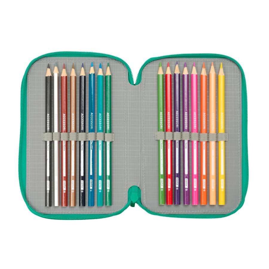 Tredobbelt Penalhus Real Betis Balompi Akvamarin 12,5 x 19,5 x 5,5 cm 37 Dele #3