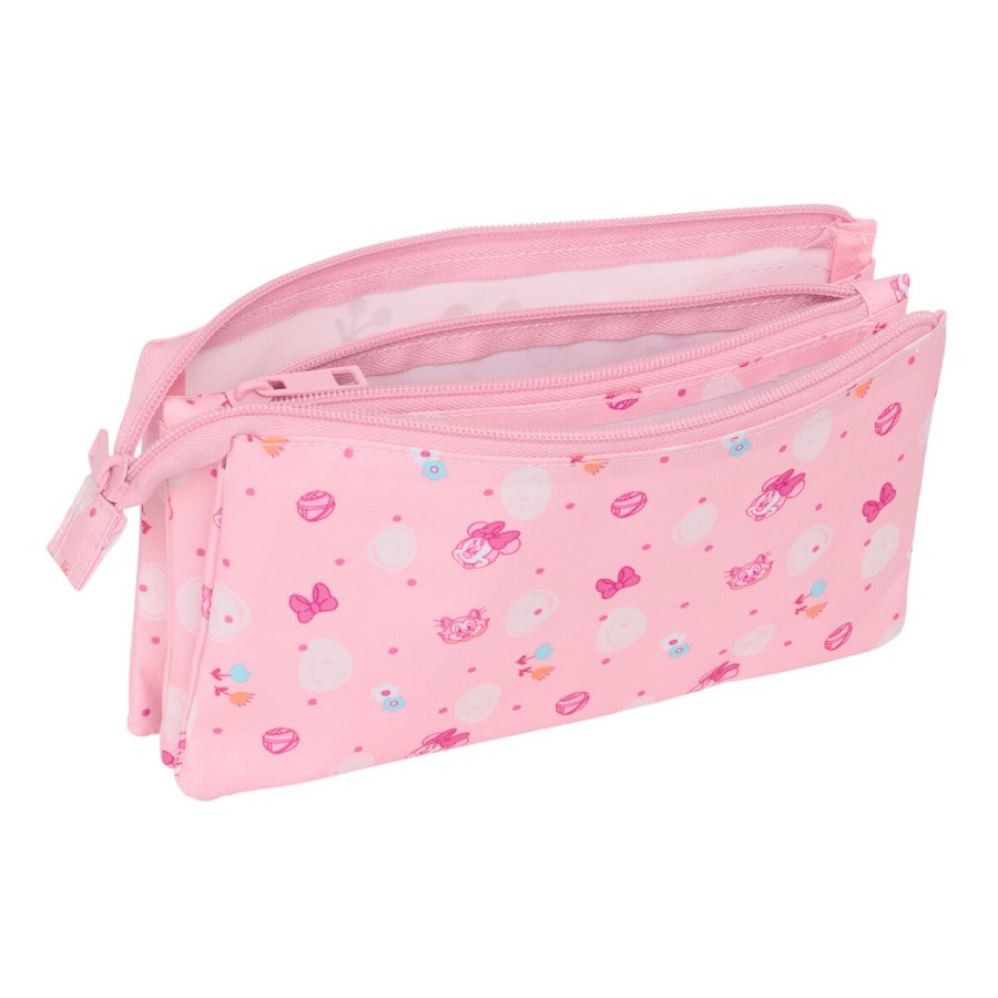 Tredobbelt bretaske Minnie Mouse Baby Pink 22 x 12 x 3 cm #3