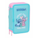 Tredobbelt Penalhus Stitch Bl 12,5 x 19,5 x 5,5 cm 37 Dele #1