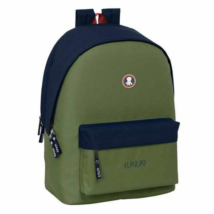 Skoletaske El Pulpo   Marinebl Khaki 31 x 44 x 18 cm #1