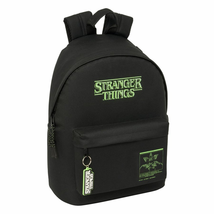 Skoletaske Stranger Things Sort 31 x 41 x 16 cm #1