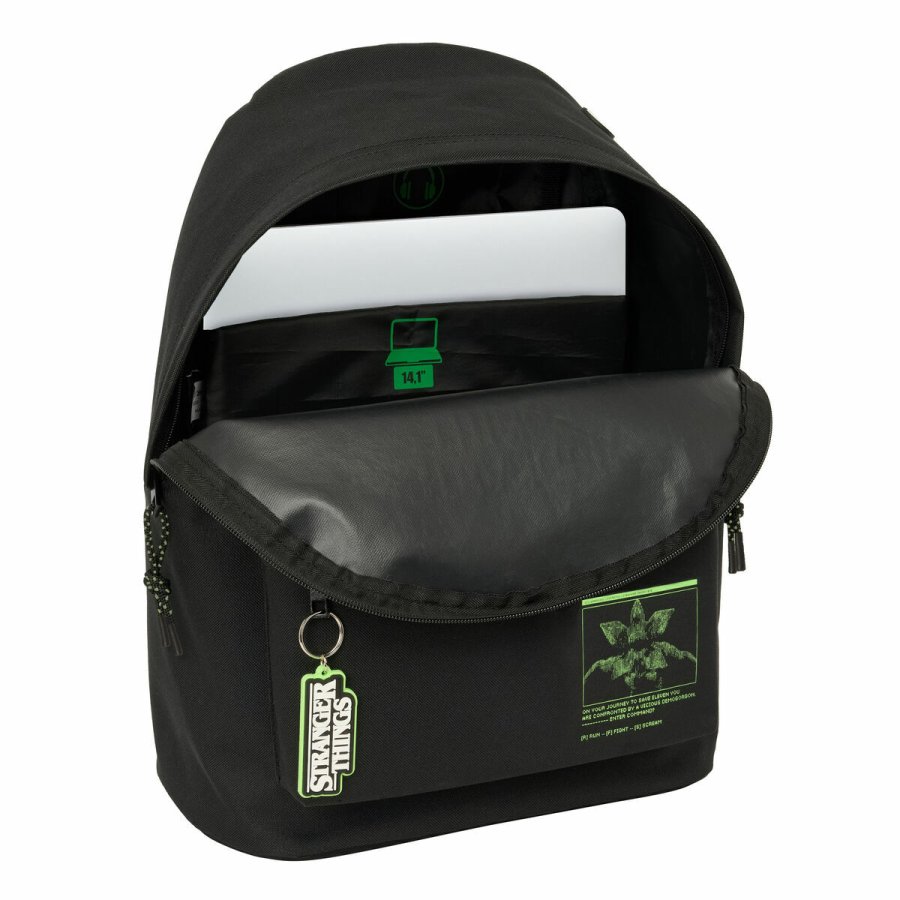 Skoletaske Stranger Things Sort 31 x 41 x 16 cm #3
