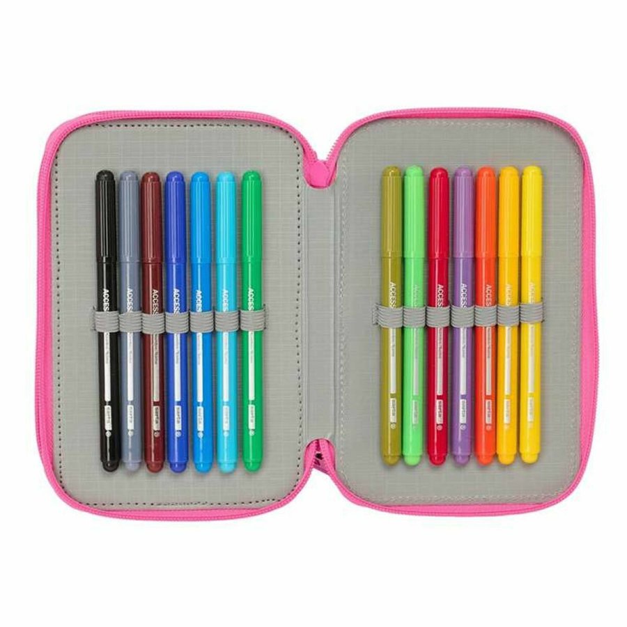 Tredobbelt Penalhus Kuromi Sort Fuchsia 12,5 x 19,5 x 5,5 cm 37 Dele #5